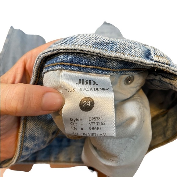 Just Black Denim Womens Bobbi Distressed Straight Size 24 High Rise Light Wash - Picture 7 of 7